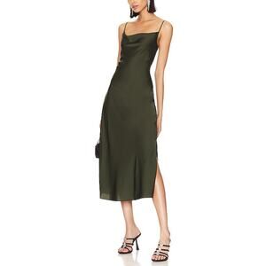 All Saints Olive Green Slip Dress